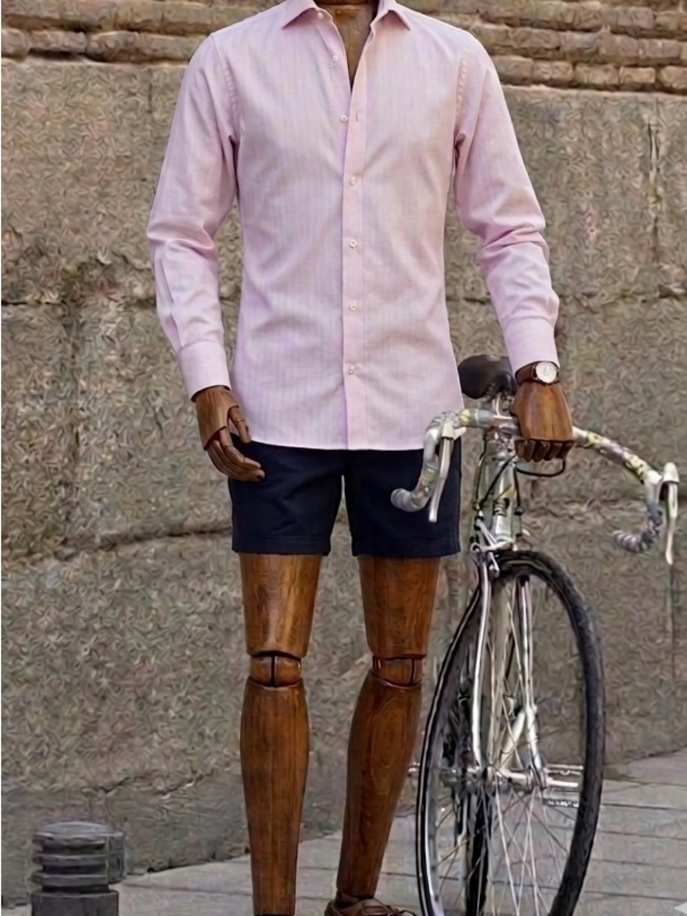 Michael Kors Pink Long Sleeve Button Down Shirt Slim Fit Stretch Size Medium
